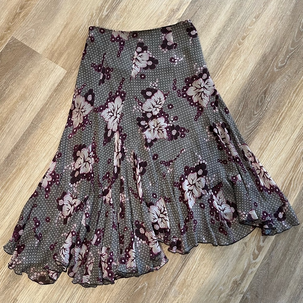 ANNE KLEIN vintage floral ruffle y2k skirt